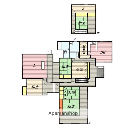 西日本鉄道甘木線 甘木駅(西鉄) 徒歩93分 2階建 築55年(7SLDK)の間取り写真
