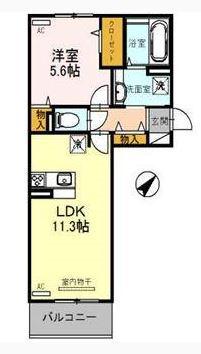 カーサステラII(1LDK/1階)の間取り写真
