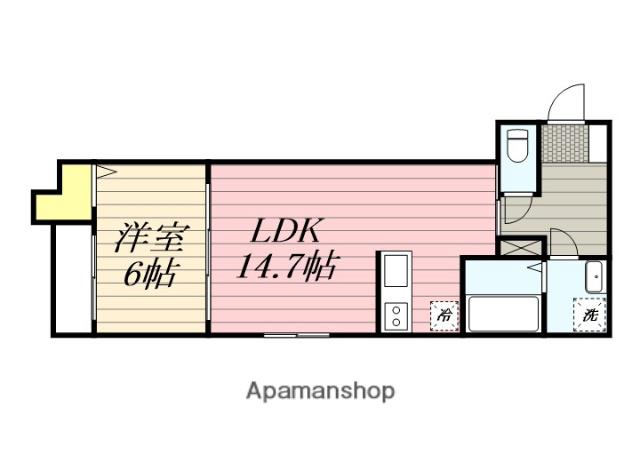 メディオリヴェール紫駅(1LDK/1階)の間取り写真