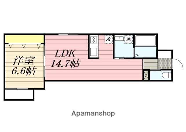 メディオリヴェール紫駅(1LDK/3階)の間取り写真