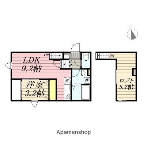 ポラリス鳥栖駅南(1LDK/2階)の間取り写真