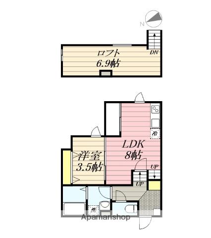 ポラリス鳥栖駅南(1LDK/1階)の間取り写真