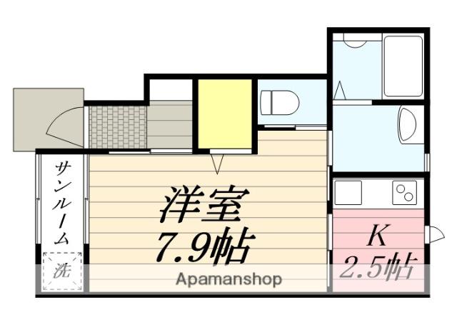 ブロッサム・S(1K/1階)の間取り写真