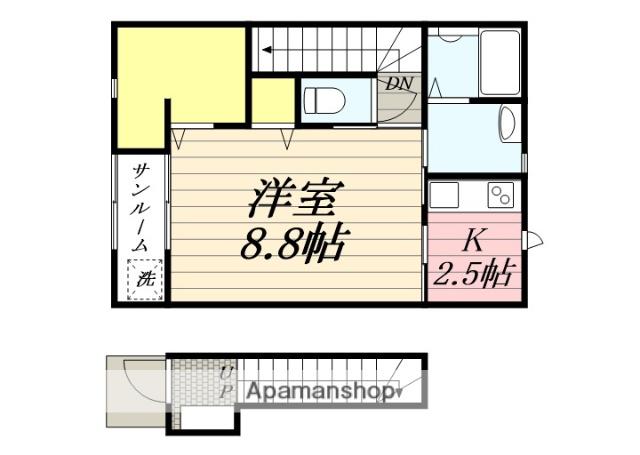 ブロッサム・S(1K/1階)の間取り写真