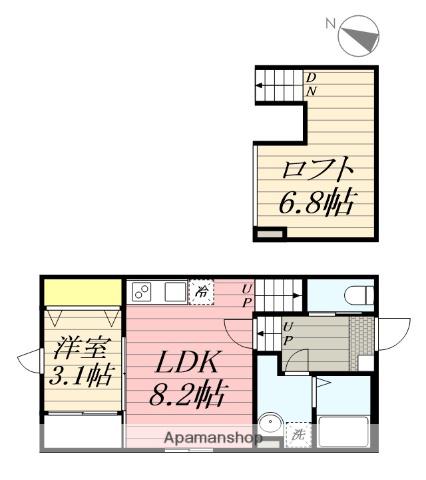 ハレクラニ鳥栖(1LDK/2階)の間取り写真
