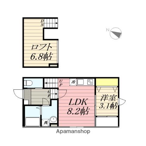 ハレクラニ鳥栖(1LDK/2階)の間取り写真