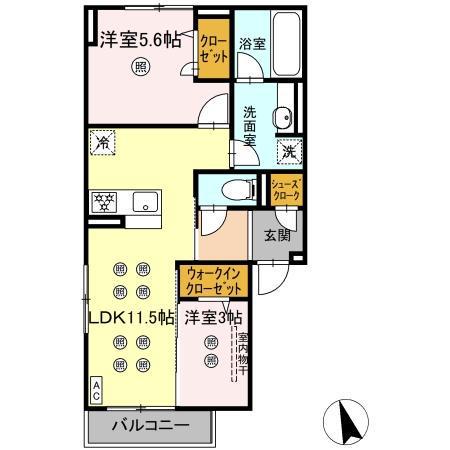 NEW LIFE大保(2LDK/2階)の間取り写真