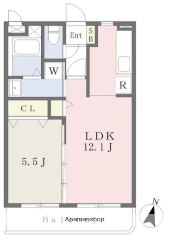 ユーミー中原(1LDK/3階)の間取り写真
