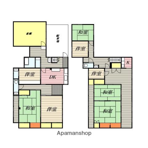 西日本鉄道甘木線 甘木駅(西鉄) 徒歩67分 2階建 築41年(7SDK)の間取り写真