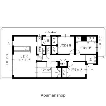 アソシア鳥栖ヴィンテージスクエア(4LDK/10階)の間取り写真