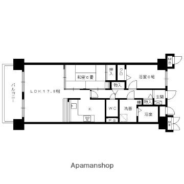 アソシア鳥栖ヴィンテージスクエア(2LDK/8階)の間取り写真