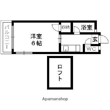 三成鎗田コーポ(1K/2階)の間取り写真