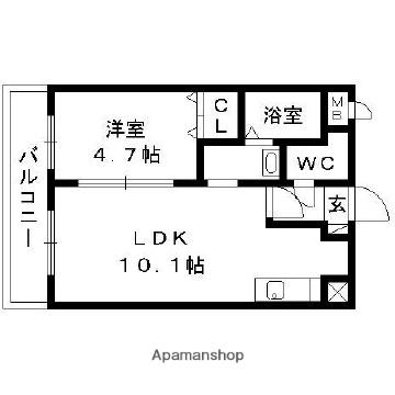 アーバンヒルズⅠ(1LDK/2階)の間取り写真