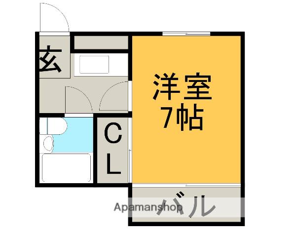 第2美しが丘青雲荘Ⅱ(1K/2階)の間取り写真