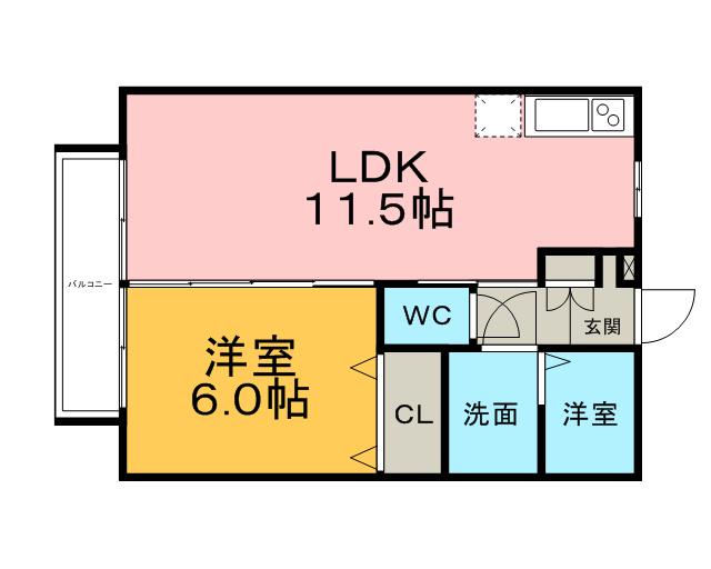 サンライズⅠ番館(1LDK/2階)の間取り写真