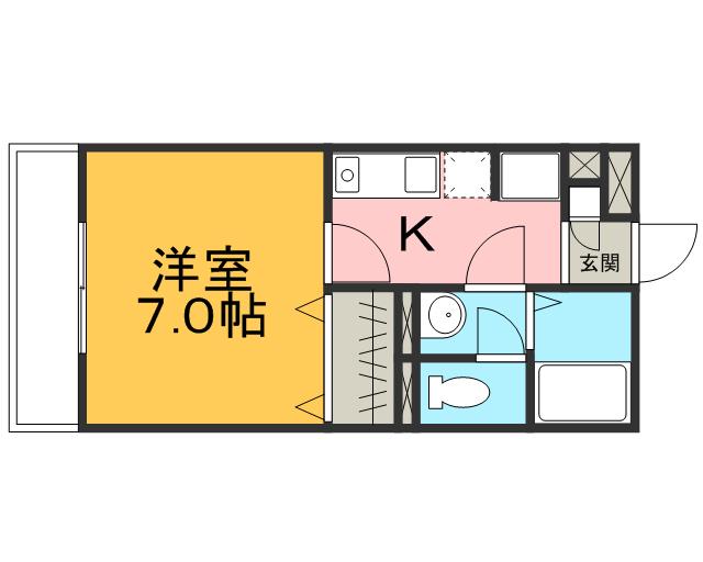 エスタシオン(1K/1階)の間取り写真