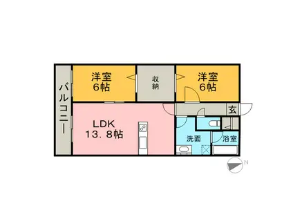 ロイヤルガーデン原田(2LDK/3階)の間取り写真