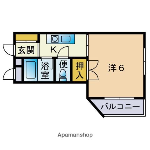 姪浜シティコーポ(1DK/4階)の間取り写真