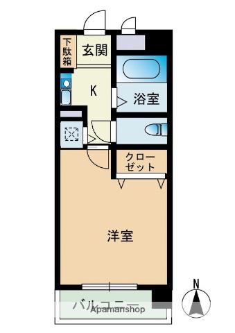 西新IGビレッジ(1K/4階)の間取り写真