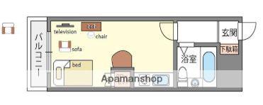 ラ・レジダンス・ド・高取(ワンルーム/1階)の間取り写真