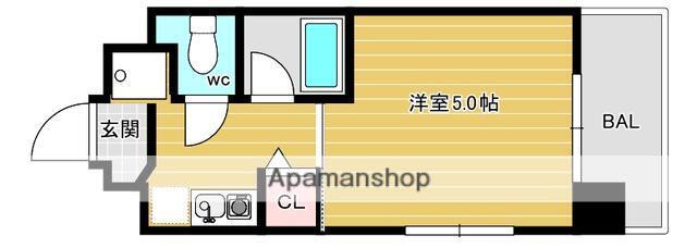 ルピエ昭代(1K/2階)の間取り写真