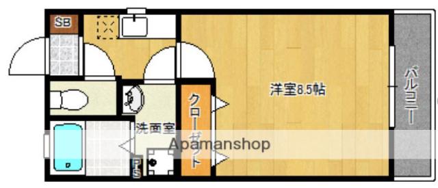 リブレア福重南A棟(1K/2階)の間取り写真