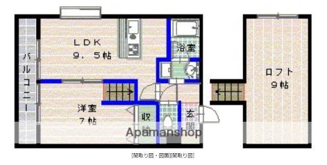 ウィンザー荒江(1LDK/1階)の間取り写真