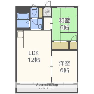 VEGA城西ビル(2LDK/3階)の間取り写真