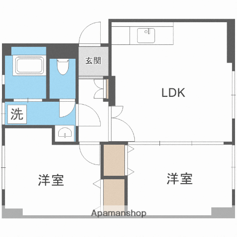 大神ビル(2LDK/4階)の間取り写真