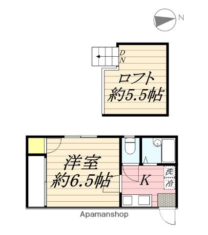 プリエール(1K/1階)の間取り写真