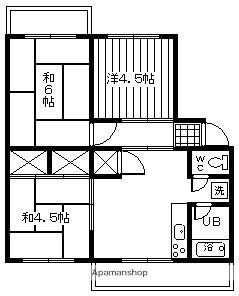 岩芳ビル(3DK/3階)の間取り写真