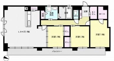 E・MAISON NISHIJIN(3LDK/5階)の間取り写真