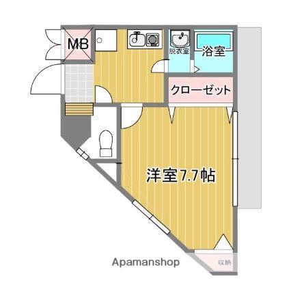 ウインズ原(1K/3階)の間取り写真