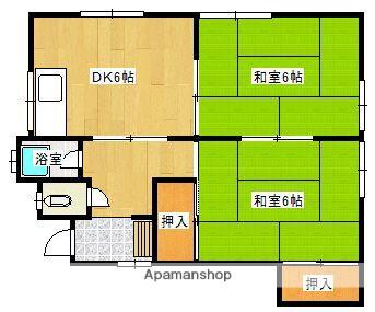 石友荘(2DK/2階)の間取り写真