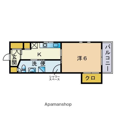K40大濠(1DK/4階)の間取り写真