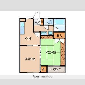エスポアール弥生Ⅲ(2K/2階)の間取り写真