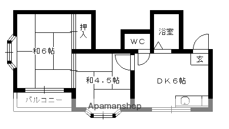 西新パークハイツ(2DK/3階)の間取り写真