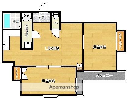 エリーナプラザ弥生(2LDK/1階)の間取り写真