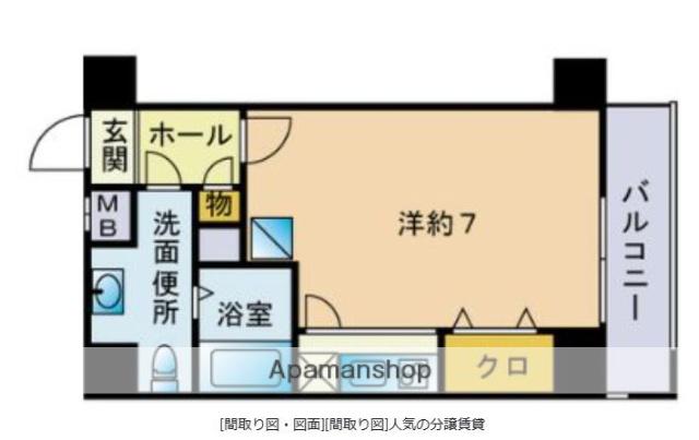 エステートモア姪浜Ⅱ(ワンルーム/2階)の間取り写真