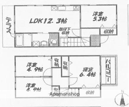 グロリアス原(4LDK/1階)の間取り写真