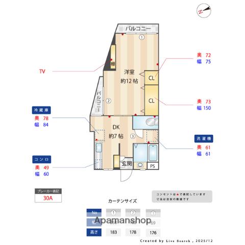 なるスペースリブ(1DK/3階)の間取り写真