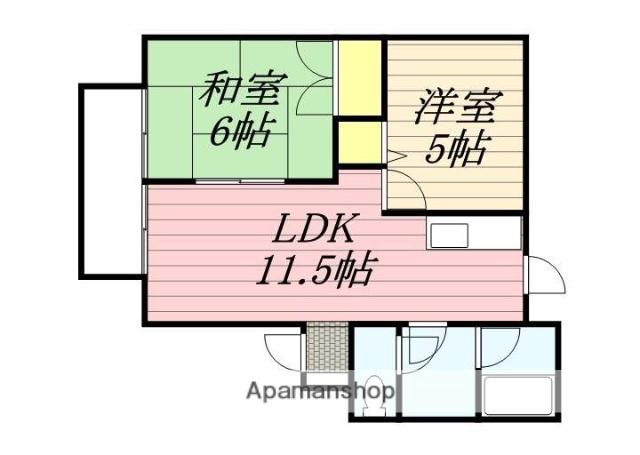 ピースブリックA(2LDK/1階)の間取り写真