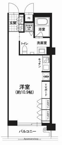 ディアクレスト西新(ワンルーム/3階)の間取り写真