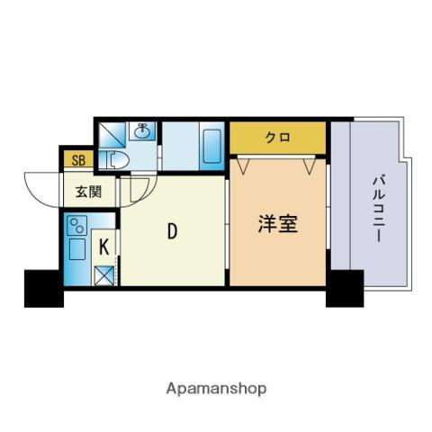 エステート・モア大手門(2K/7階)の間取り写真