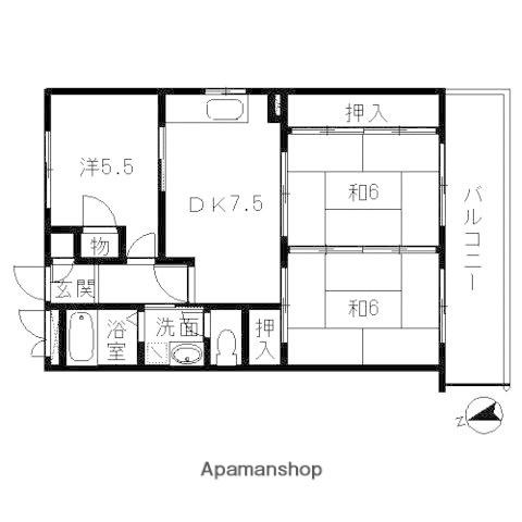 ホリデンハイツ(3DK/1階)の間取り写真