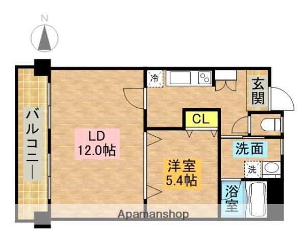 プレッソ姪浜(1LDK/3階)の間取り写真