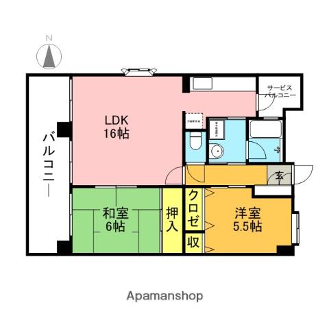 プレッソ姪浜(2LDK/3階)の間取り写真