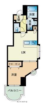 オリンピア西新(1LDK/2階)の間取り写真