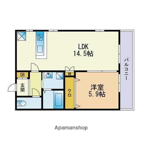 アビタシオン昭代(1LDK/2階)の間取り写真