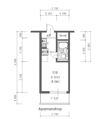 テングッド昭代NEXT(ワンルーム/7階)の間取り写真